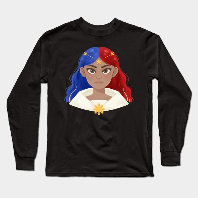 Dalagang Pilipina Long Sleeve T-Shirt by leanzadoodles